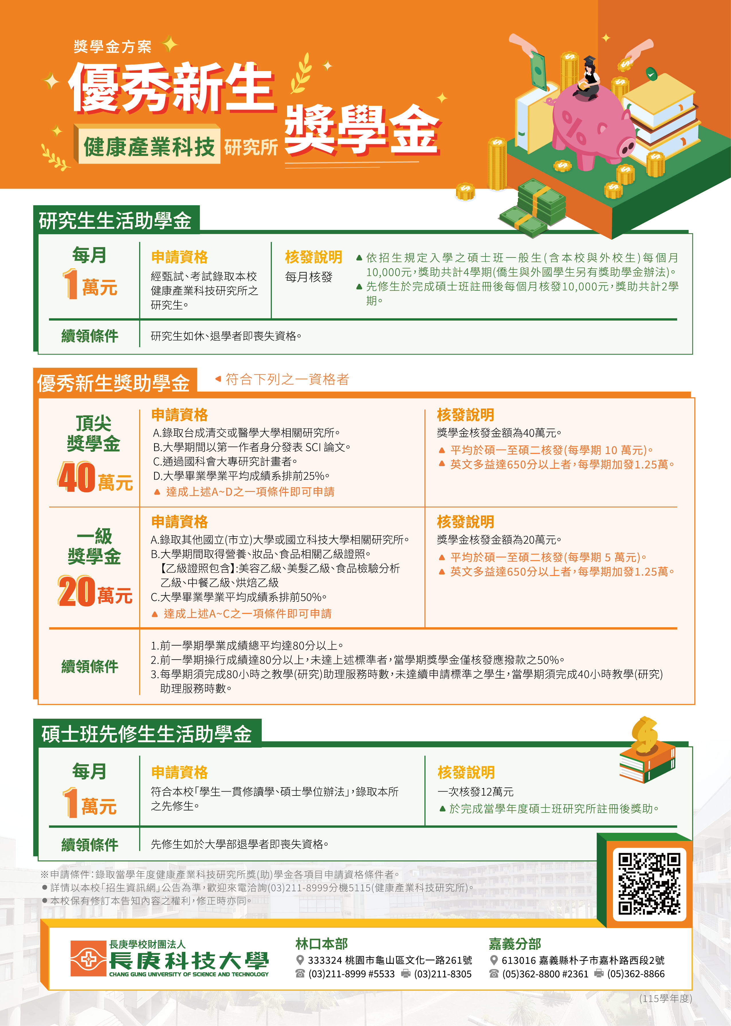 碩士班(健科所)獎學金